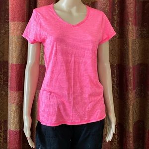 Athletic Works pink striped breathable top